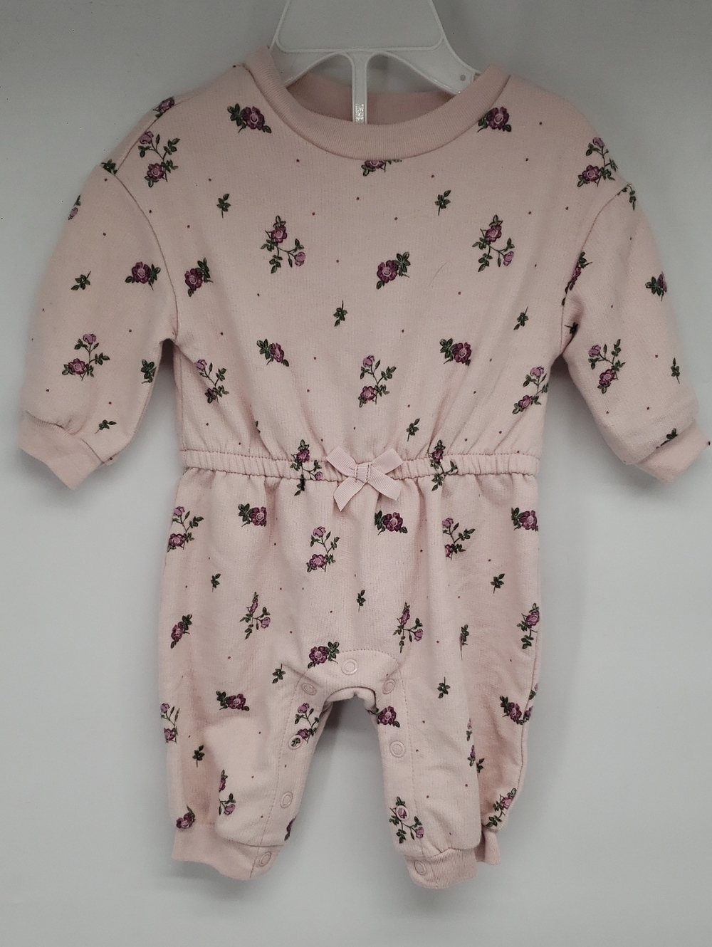 Carter's Light Pink Floral Long-Sleeve Baby One-Piece